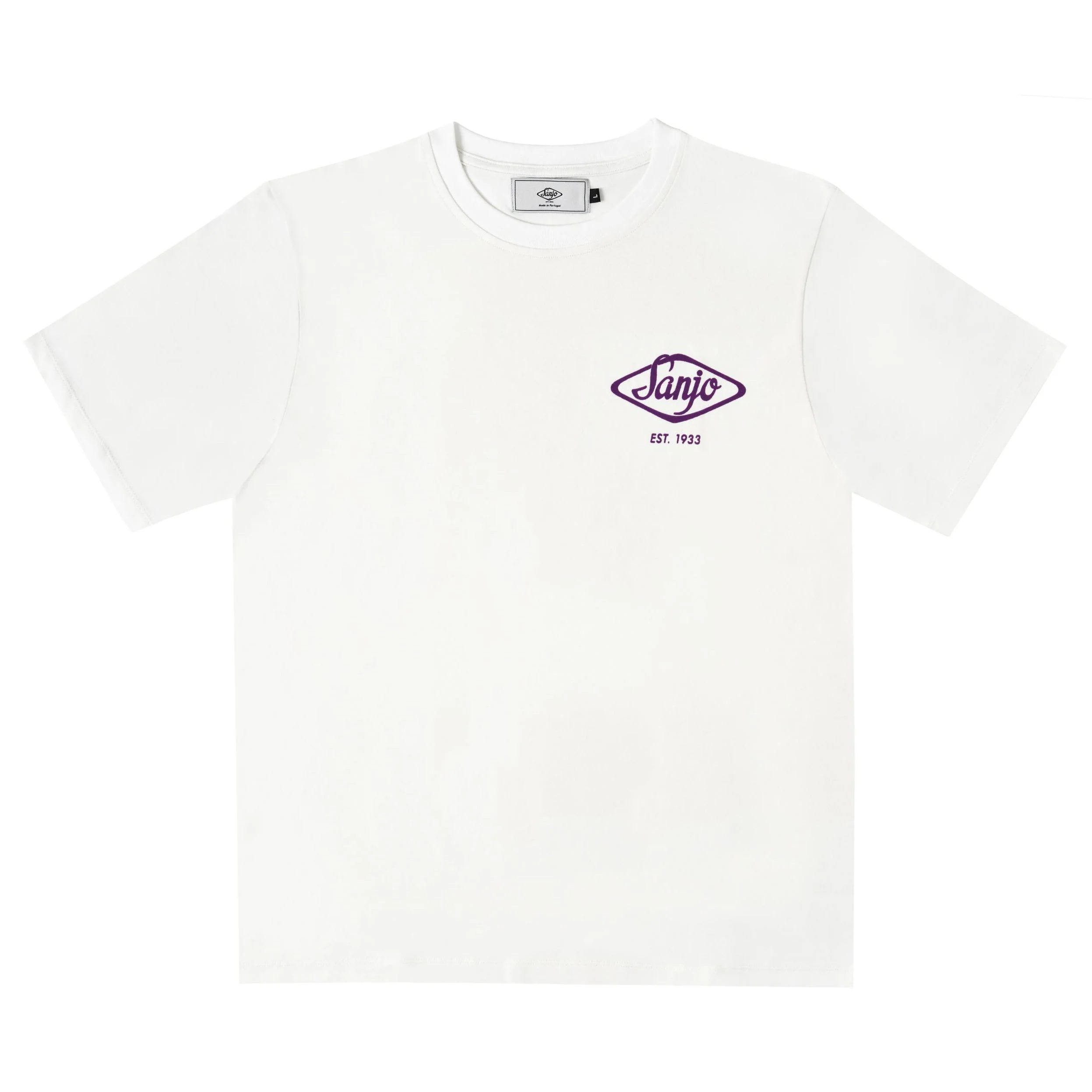 Sanjo Flocked Logo T-shirt //  White