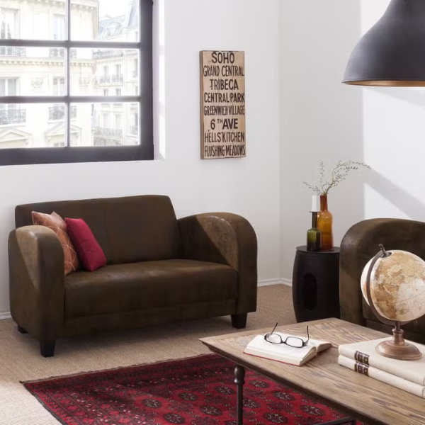 Ropez Antis Sofa 2 osobowa zamsz brązowy Gobi 03