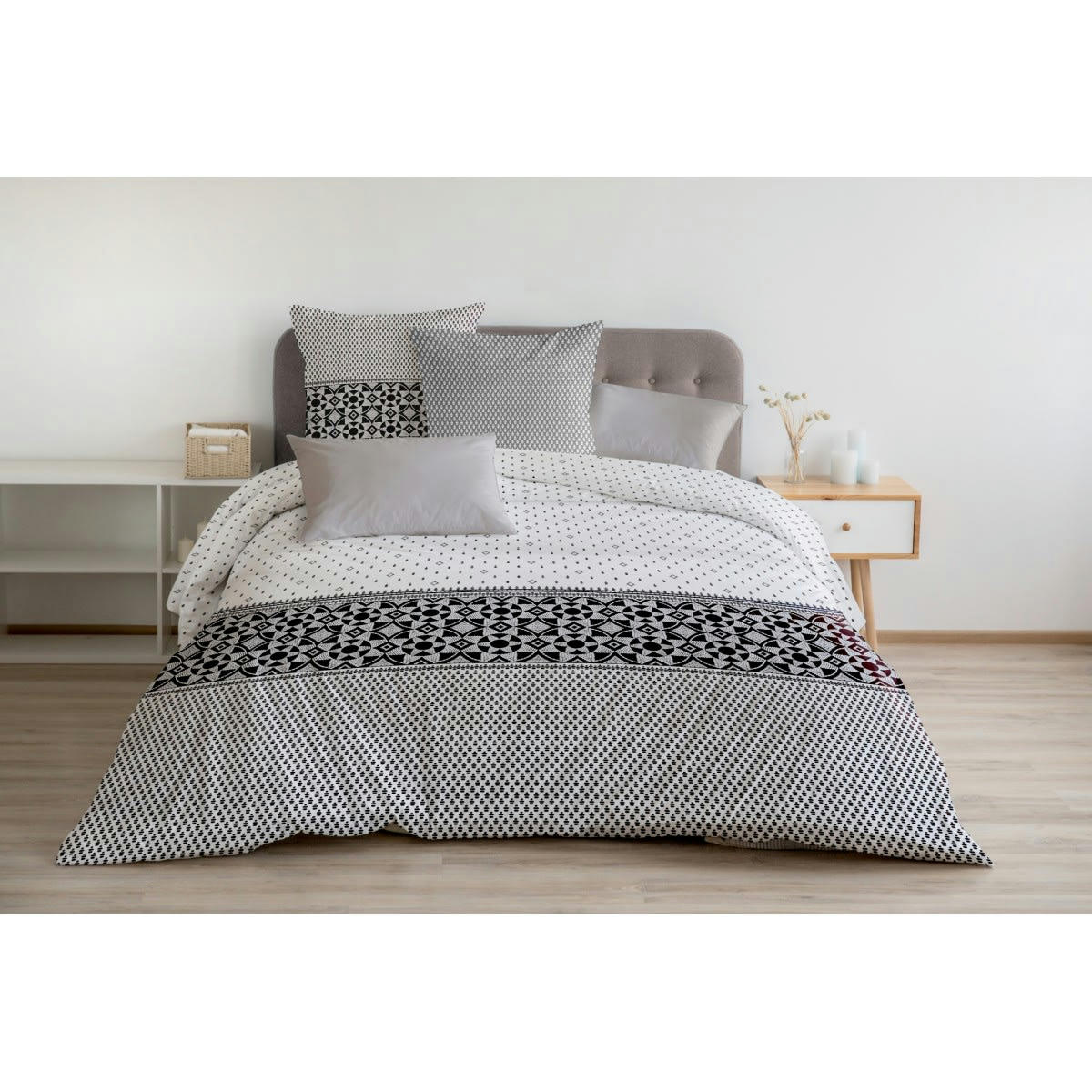 LA NUIT BERBERE - LA NUIT BERBERE Parure de couette 100% coton - Chocolat - 220x240 cm