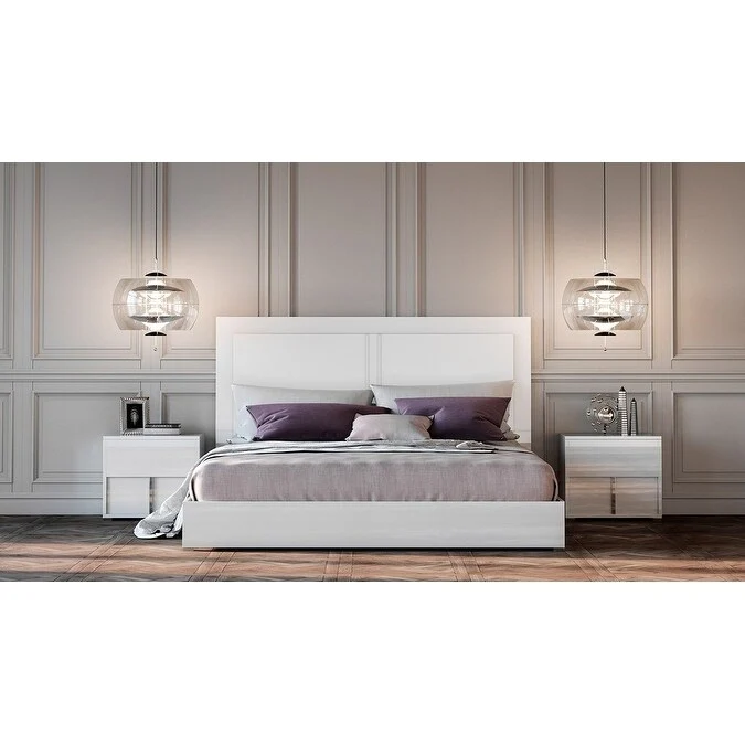 Modrest Nicla Italian White Queen Bedroom Set