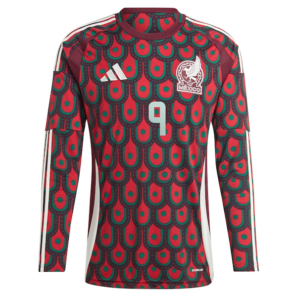 Raul Jimenez Mexico National Team adidas 2024 Home Replica Player Long Sleeve Jersey - Burgundy