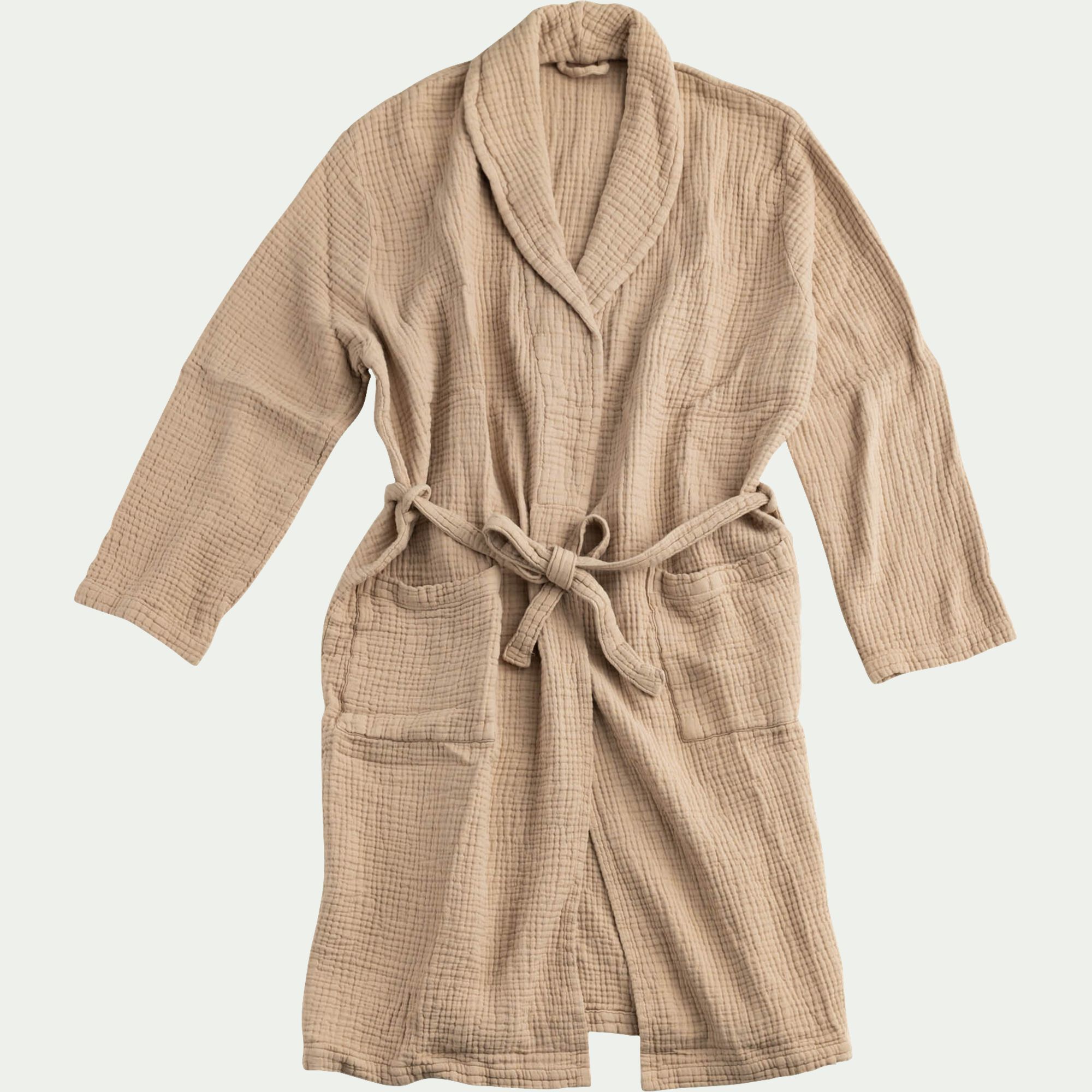 CAPULO - Peignoir en gaze de coton S/M - beige alpilles