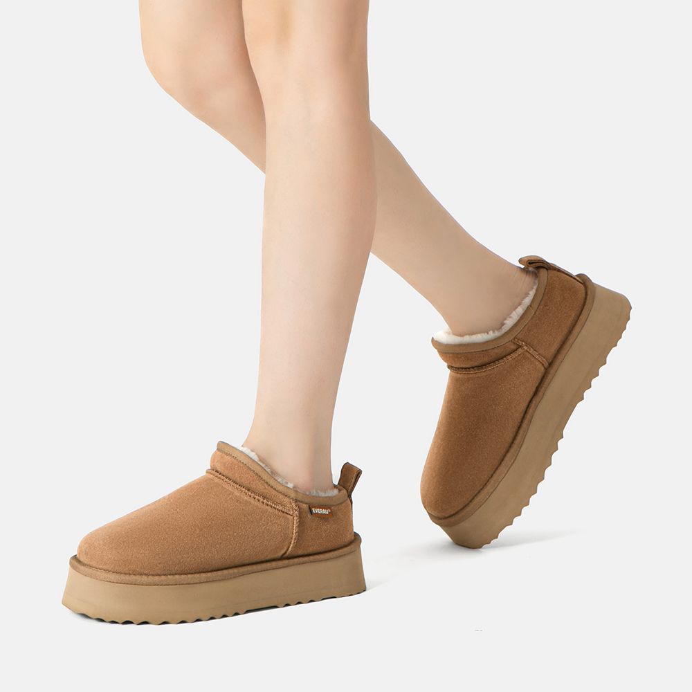 EverAu Australia Real Sheepskin Women Partridge Classic Ultra Mini Platform Boots with EVA Sole
