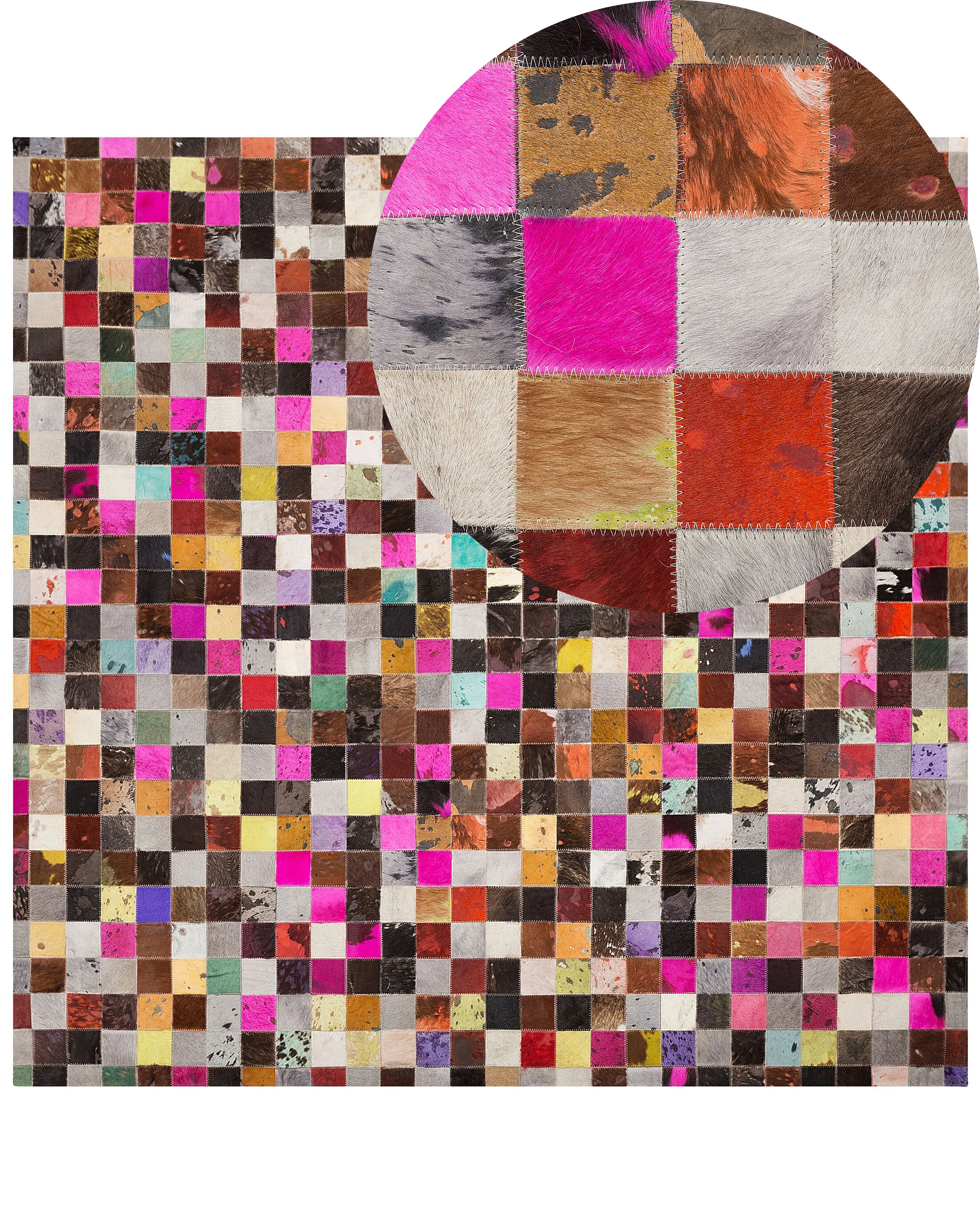 Rug ENNE Multicolour 200 x 200 cm Leather
