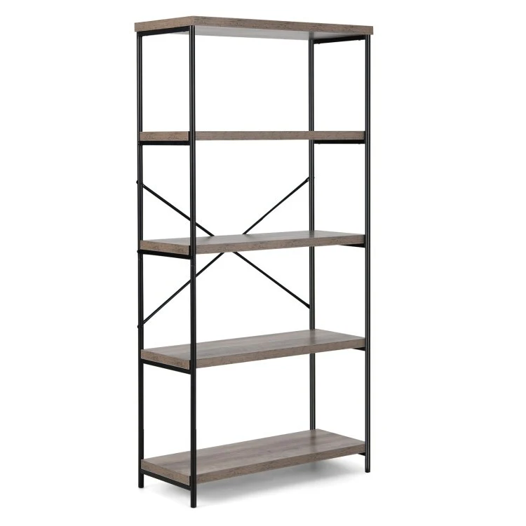 Multipurpose Open Bookcase Industrial Rack Storage Shelf - 31 x 14 x 63 (L x W x H)