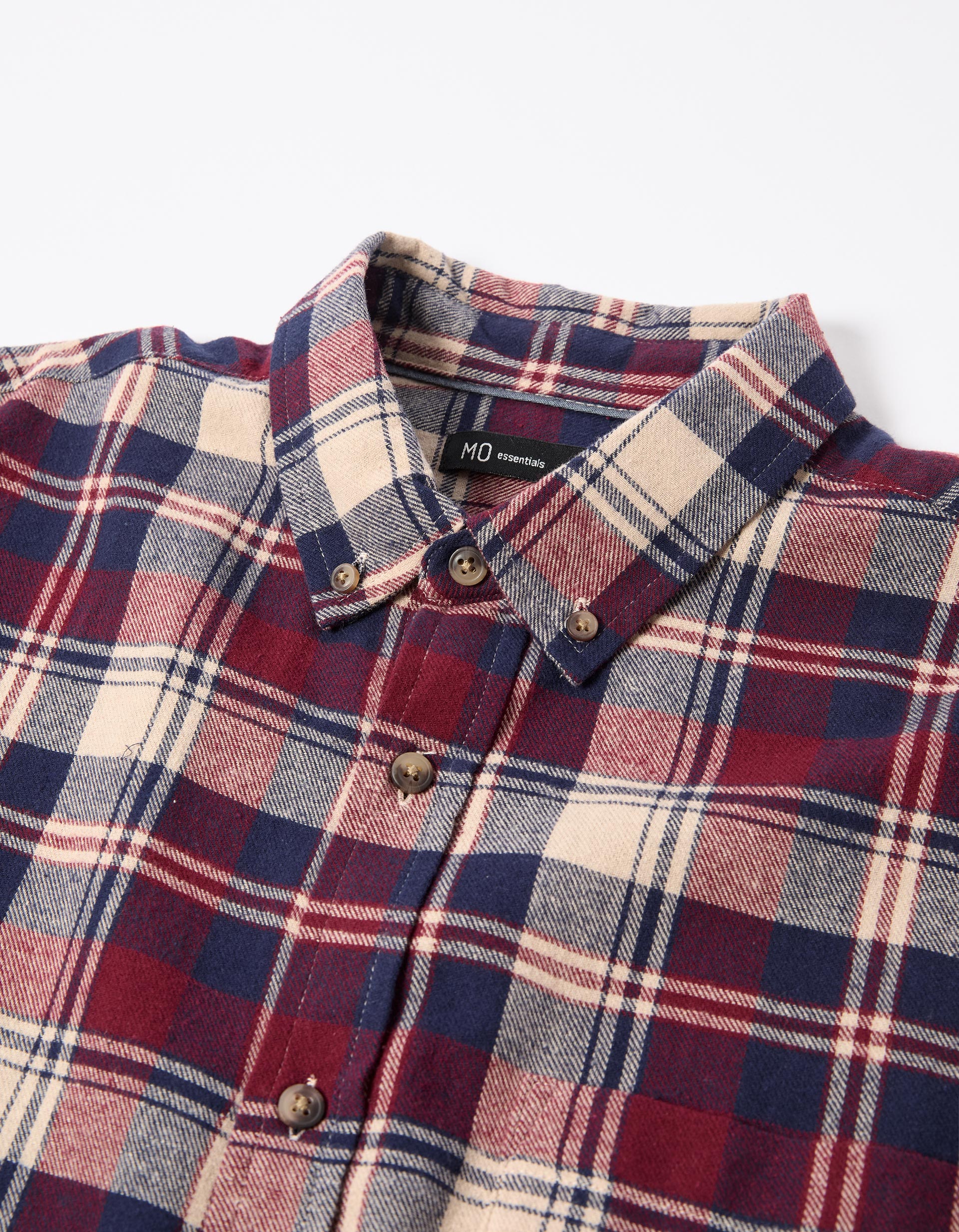 Camisa Flanela de Xadrez, Homem, Vermelho Escuro