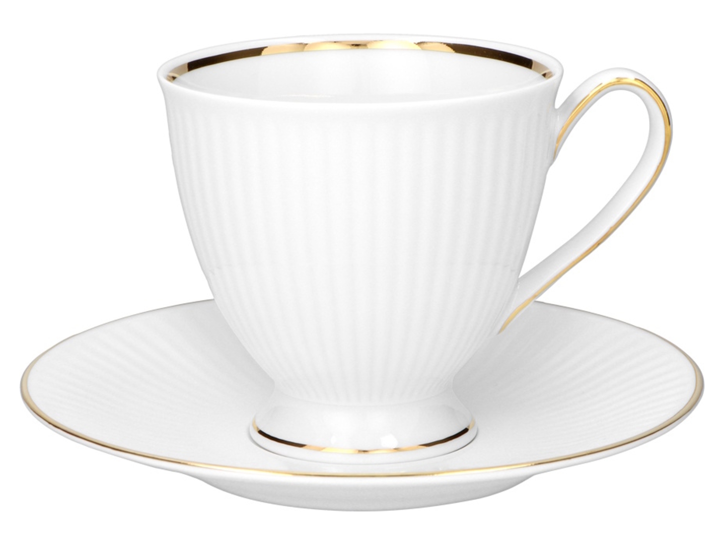Komplet kawowy porcelanowy Chodzież Dalia 12 el. biało-złoty
