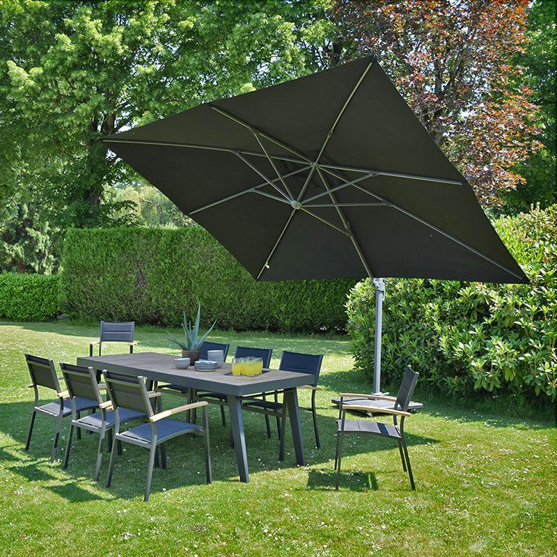 - Parasol déporté 4x3 m noir