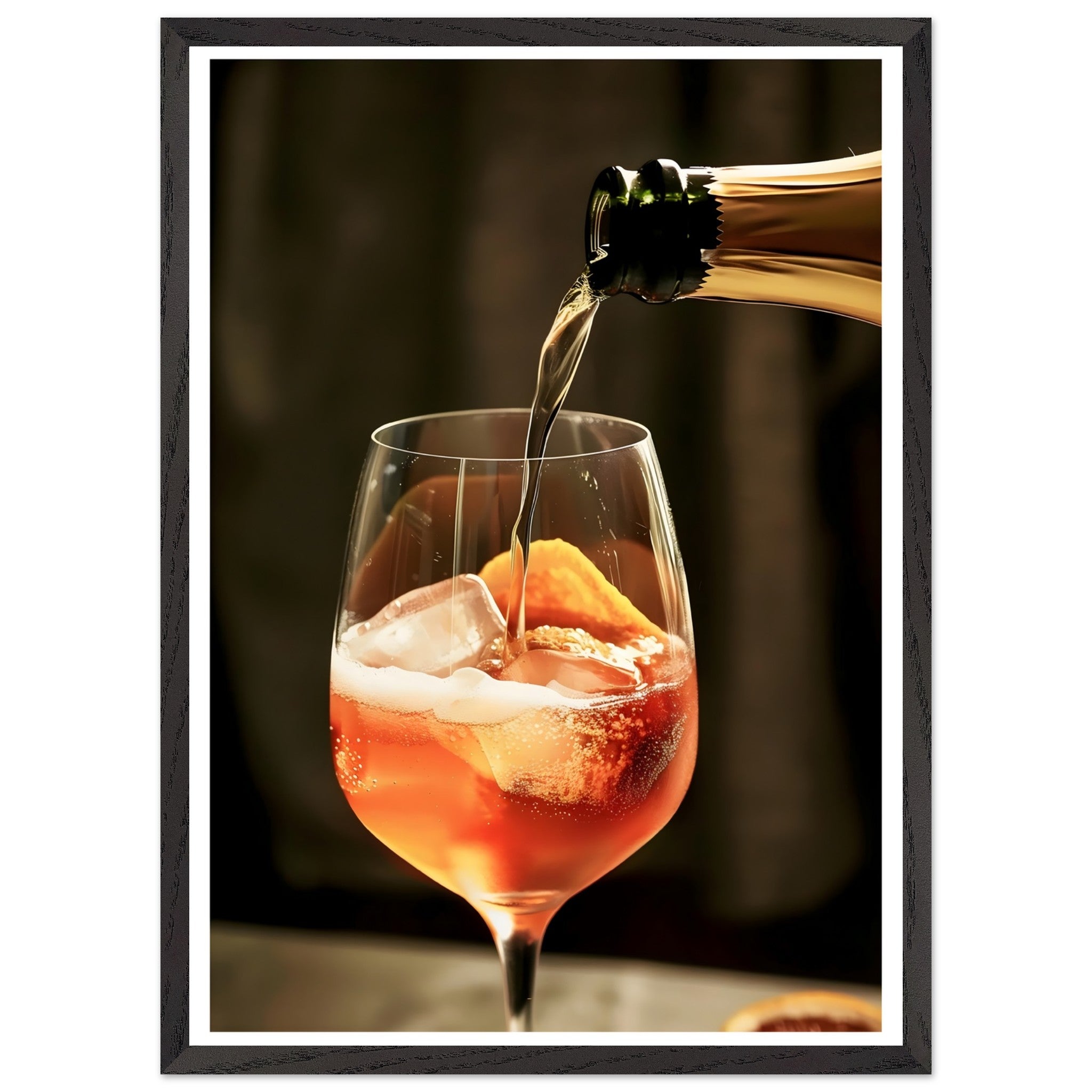Artfulprints Poster met Lijst Aperol Spritz - Lifestyle  - 50x70 cm - Oranje