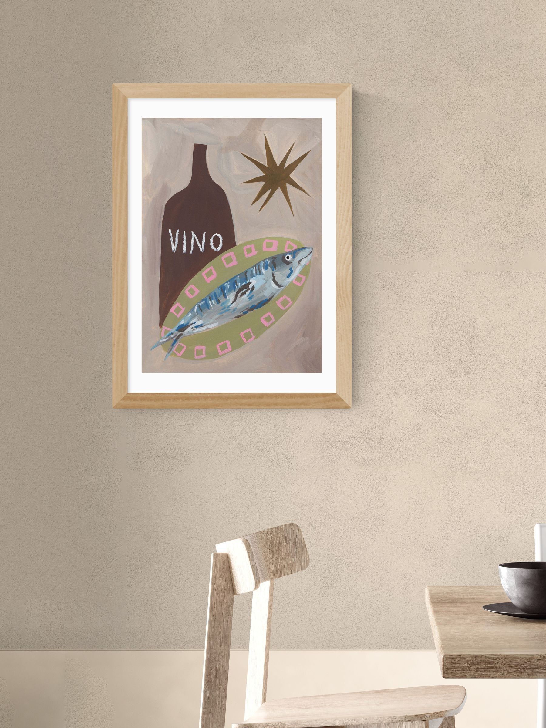 East End Prints Oak Fish Supper Wall Art Print by Jazmine Joye