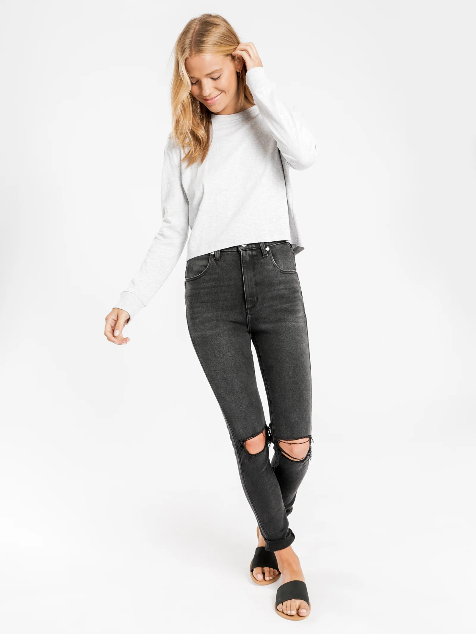 Xavier Crop Long Sleeve BF T-Shirt