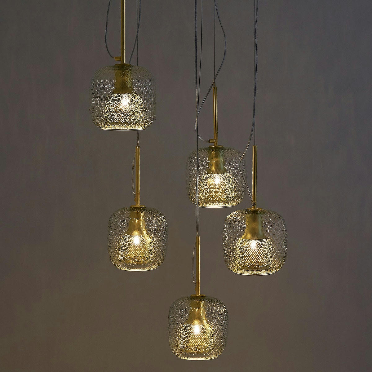Suspension grappe 5 globes, Mistinguett