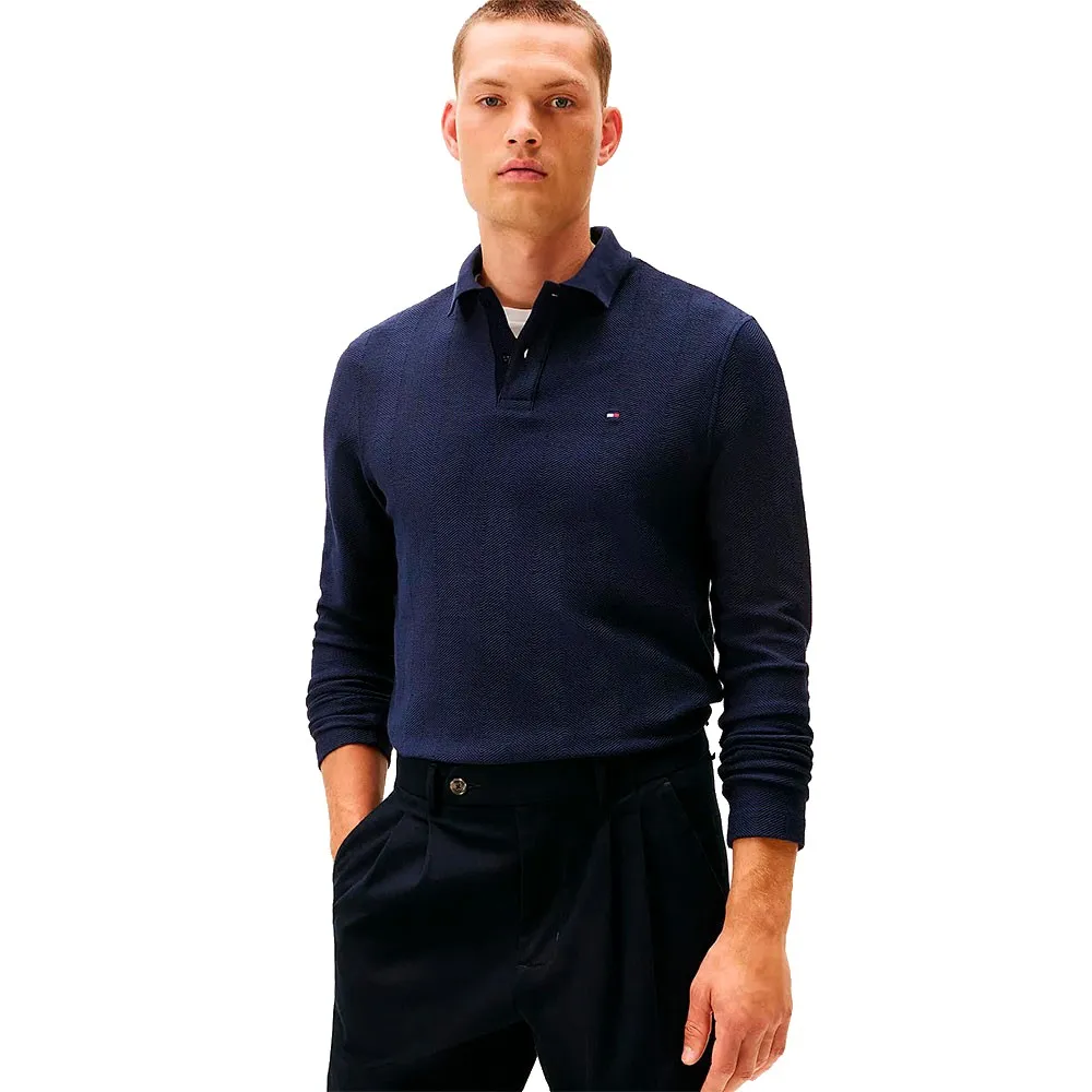Tommy Hilfiger Herringbone Regular Fit long sleeve polo