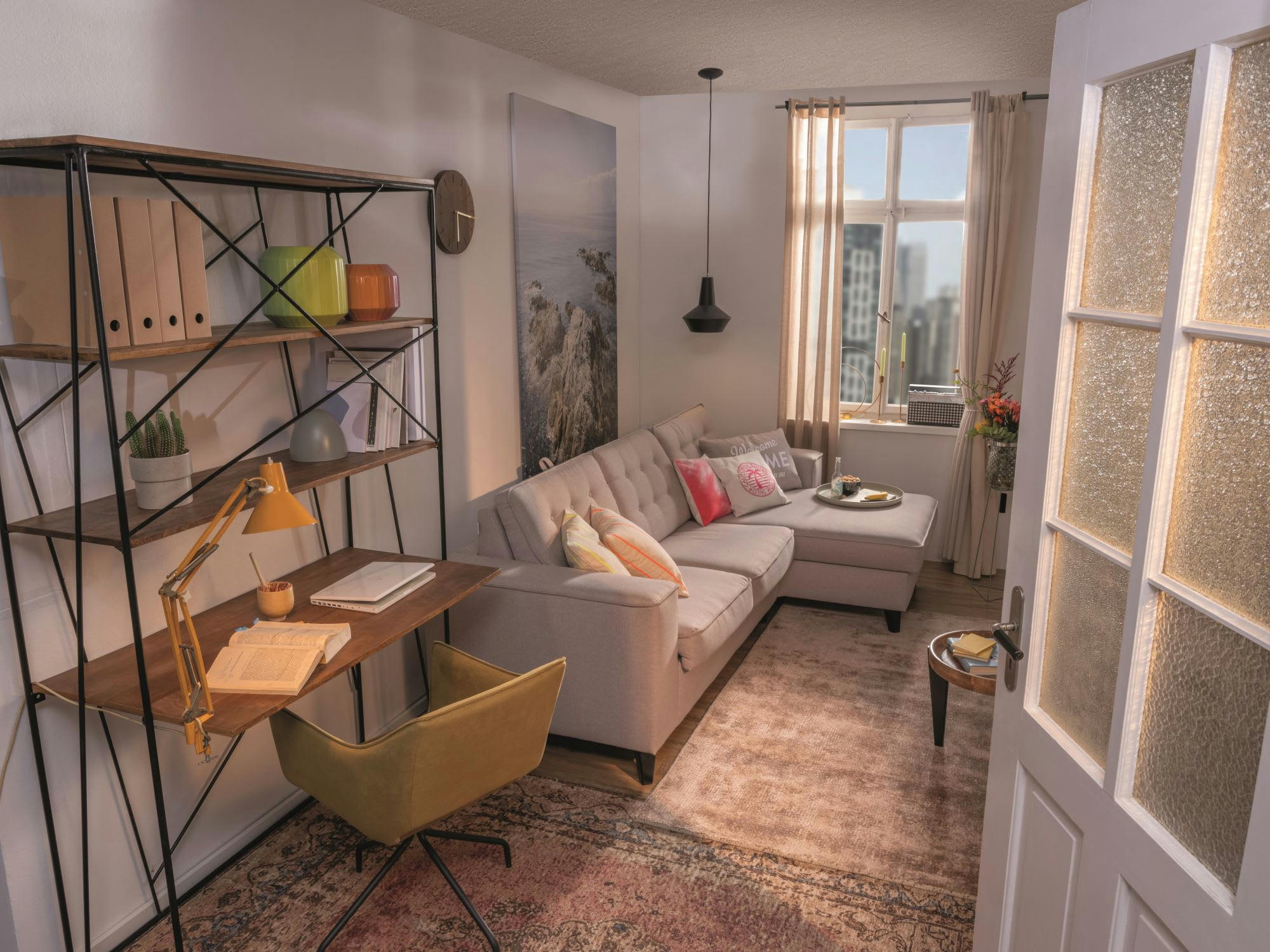 FUNKY ORIENT - Tapis d'orient vintage tissé plat multicolore 230x340 cm