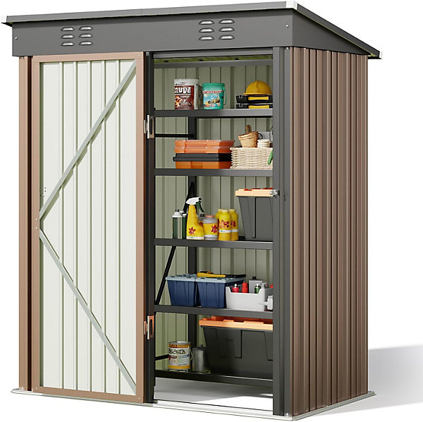 Abri de Jardin en Métal Abri à Outils, Abri à Outils en Acier Galvanisé 180x162x95 cm