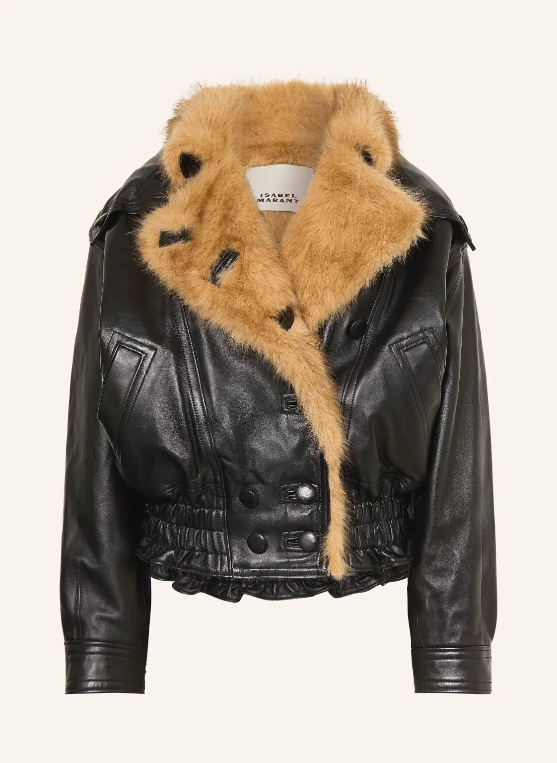 ISABEL MARANT Lederjacke VALINA mit Kunstfell