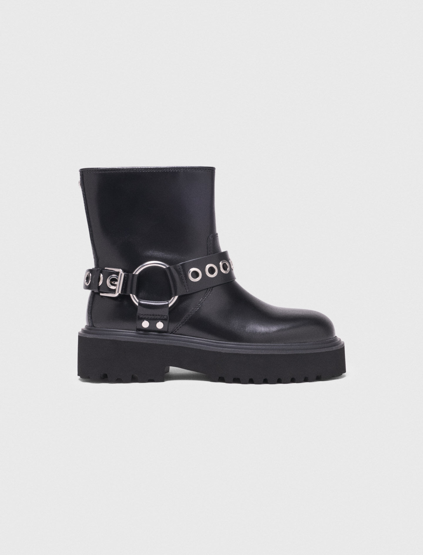 Bottines biker en cuir