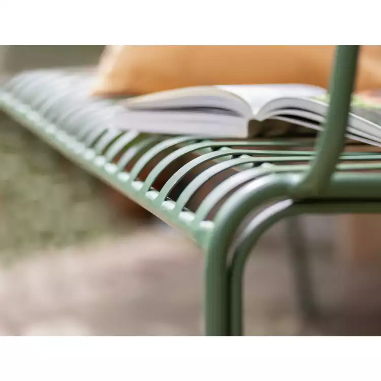 Habitat Indu 2 Seater Metal Garden Bench - Green