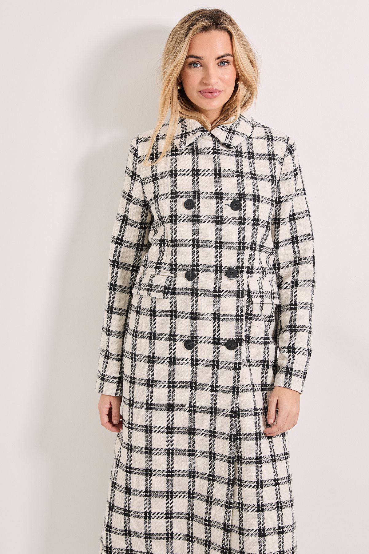Dorothy Perkins Check Longline Coat