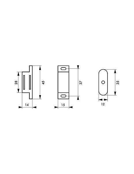 Loqueteau magnétique force 1 - max 3kg,pour porte d'ameublement, marron - THIRARD