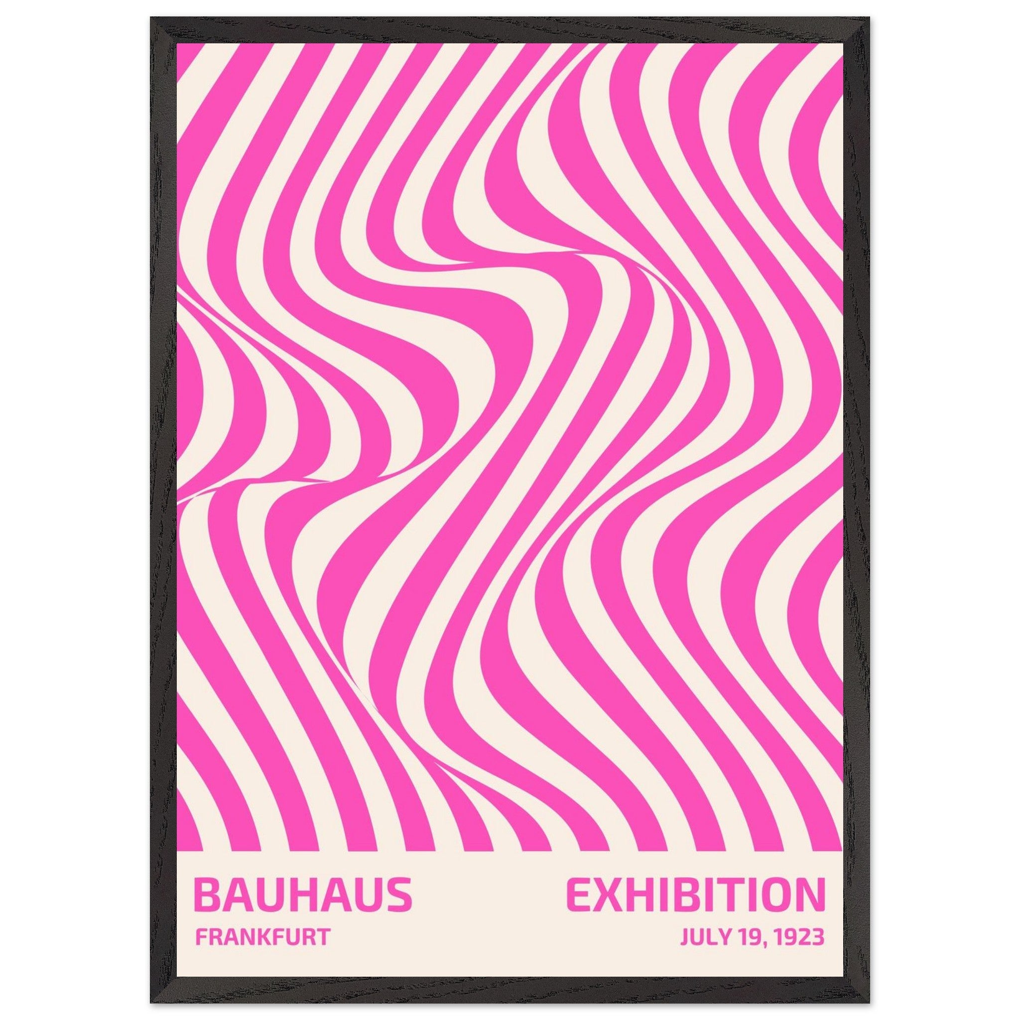 Artfulprints Poster met Lijst Bauhaus - Exhibition Frankfurt pink  - 50x70 cm - Roze
