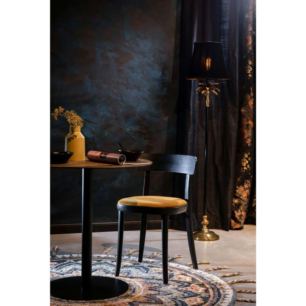 BRANDON - Lot de 2 chaises en velours et bois camel