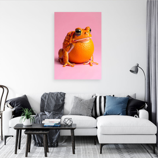 Obraz do pokoju dziecka salonu, Abstrakcja Pomarańcza Żaba 20x30