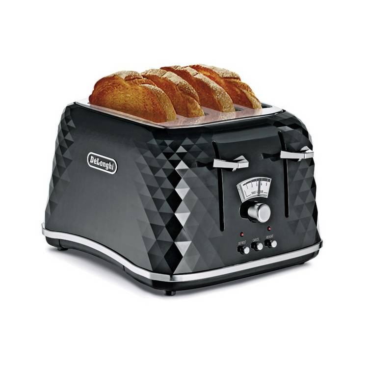 De'Longhi CTJ4003 Brillante 4 Slice Toaster - Black