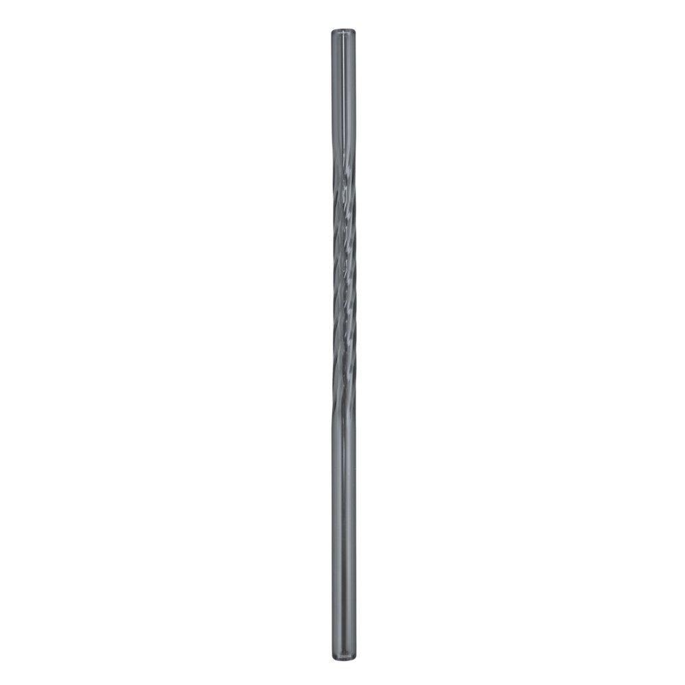 Paille en verre x4 réutilisable décor torsadé avec brosse goupillon L20cm