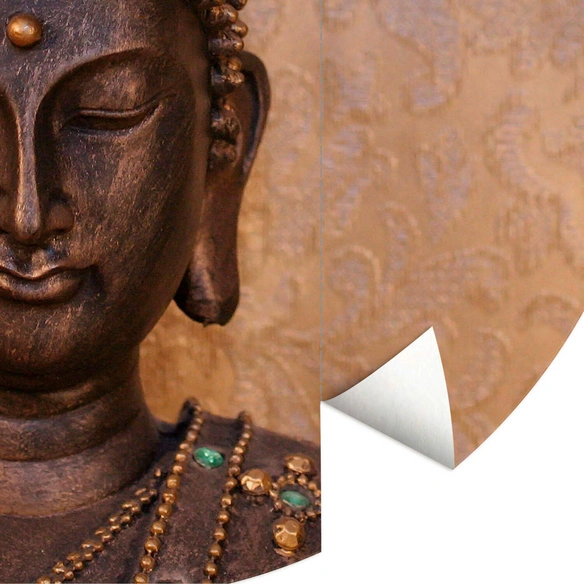 Vliestapete »Runde Vliestapete«, Buddha Feng Shui Deko Wellness, mehrfarbig, matt