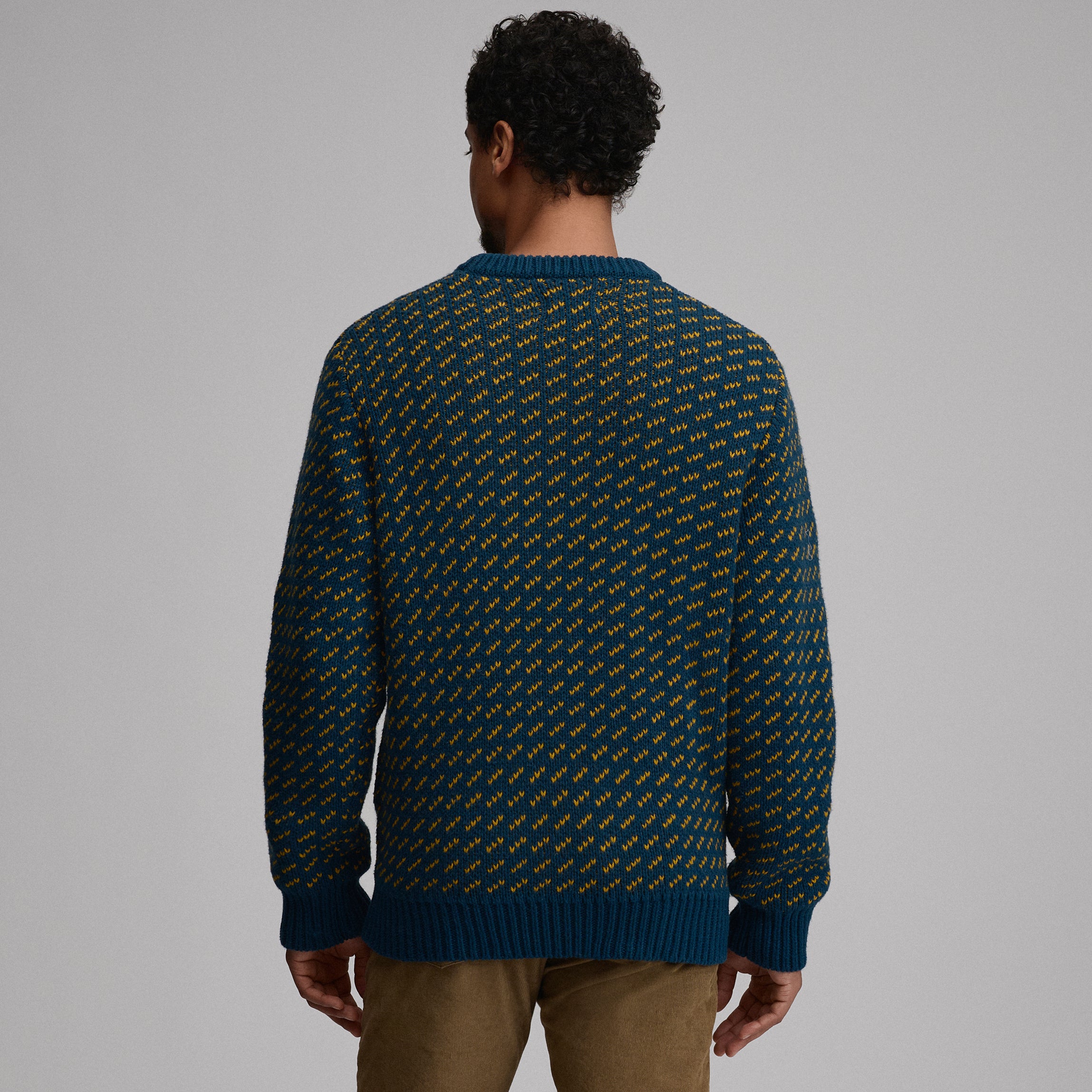 Men's Holiday Festive Birdseye Crew Sweater