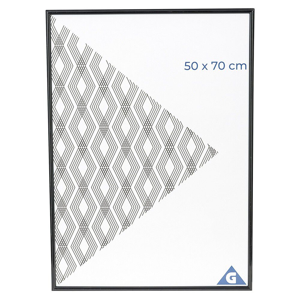 Cadre photo plastique noir 51x71cm pour photo 50x70cm