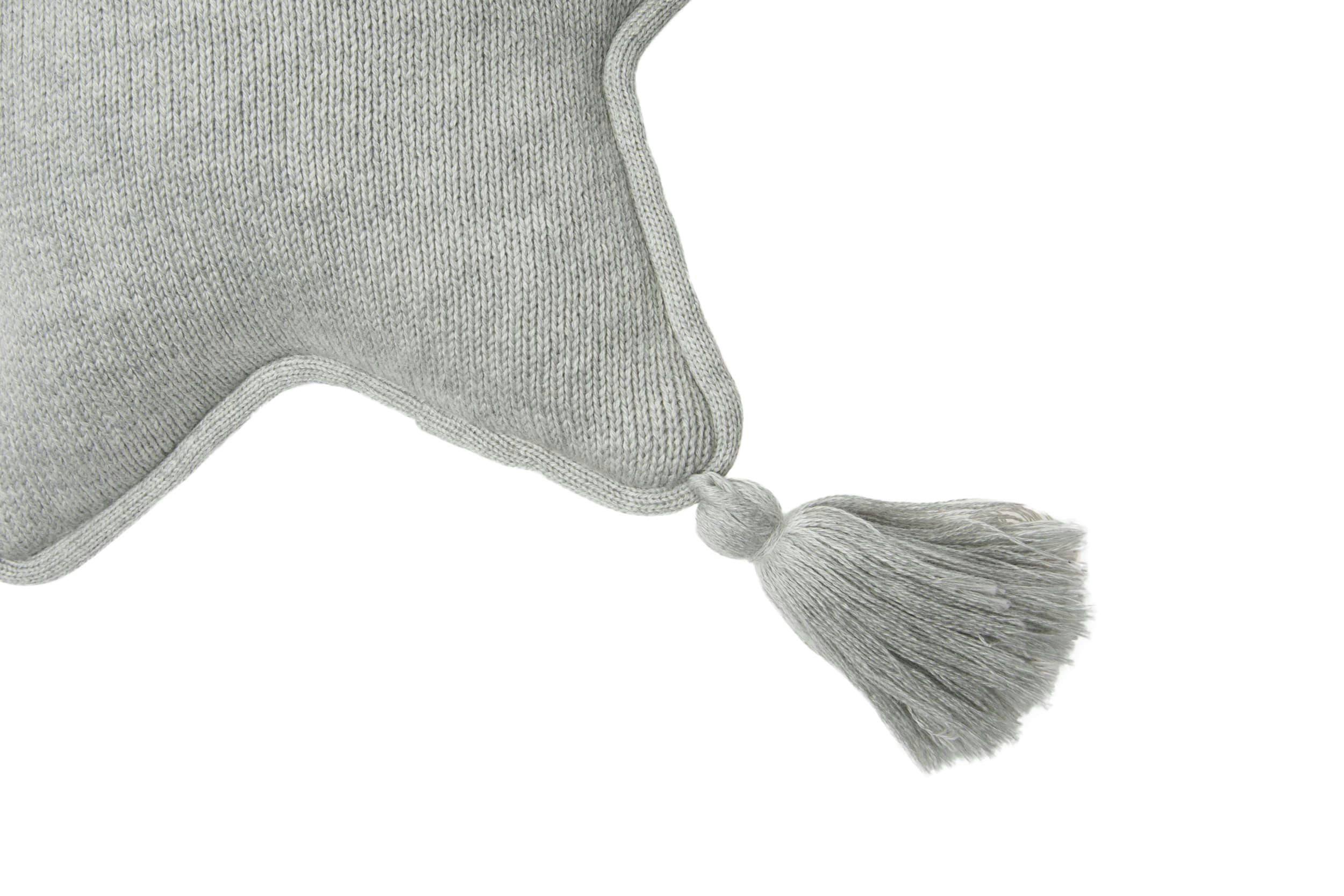 STARS - Coussin étoile en coton gris 25x25