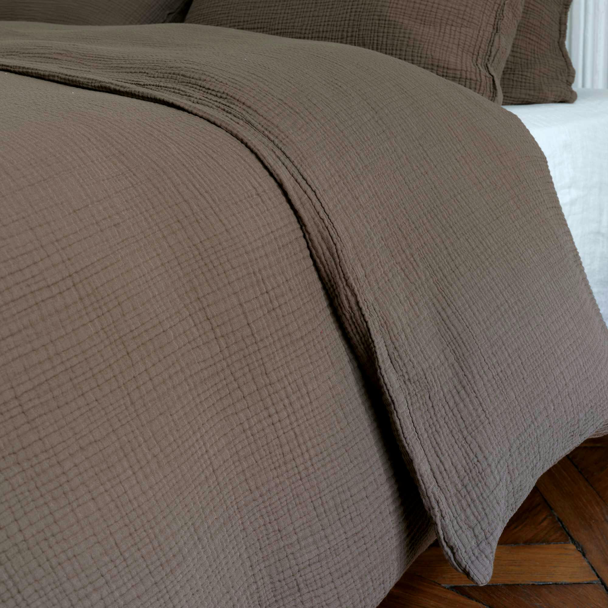 GAZE DE COTON - Housse de couette gaze de coton terre brûlée 260X240 CM