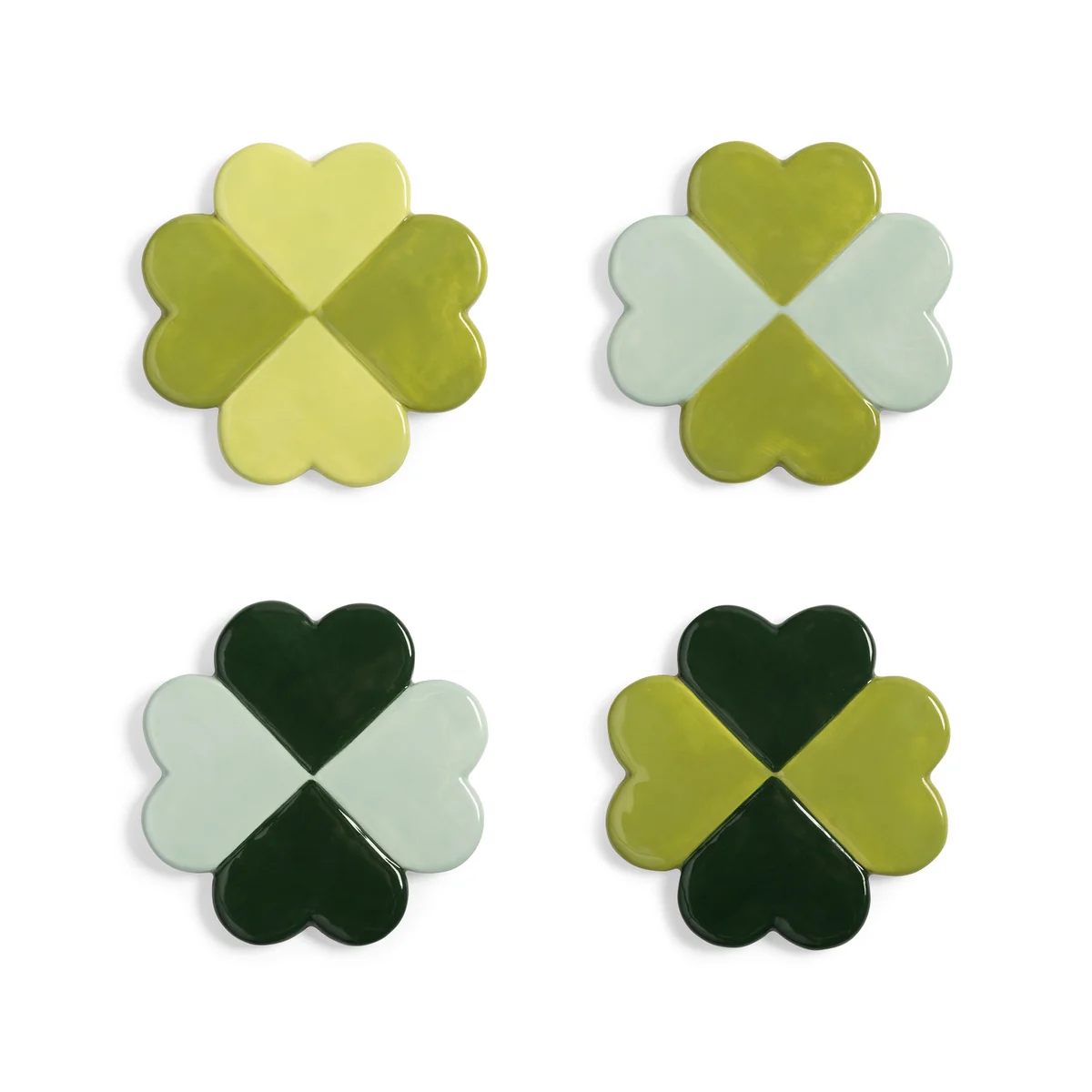 &klevering - Lucky Clover Untersetzter, grün (4er-Set)