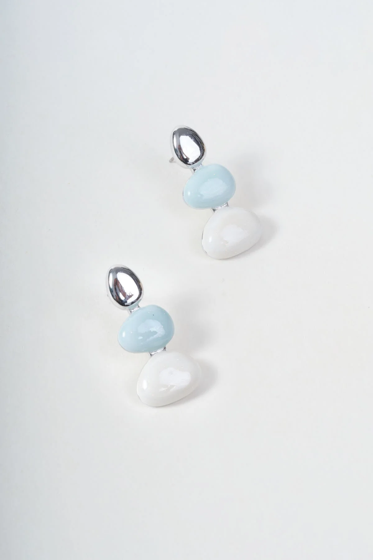 Blue Three Drop Earrings