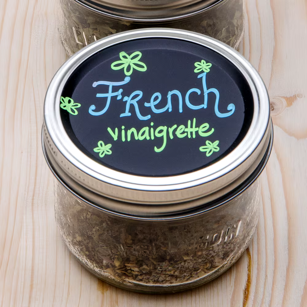 Masontops Chalk Tops 8pk Regular Mouth Storage Lids (Non-Sealing) for Mason Jars