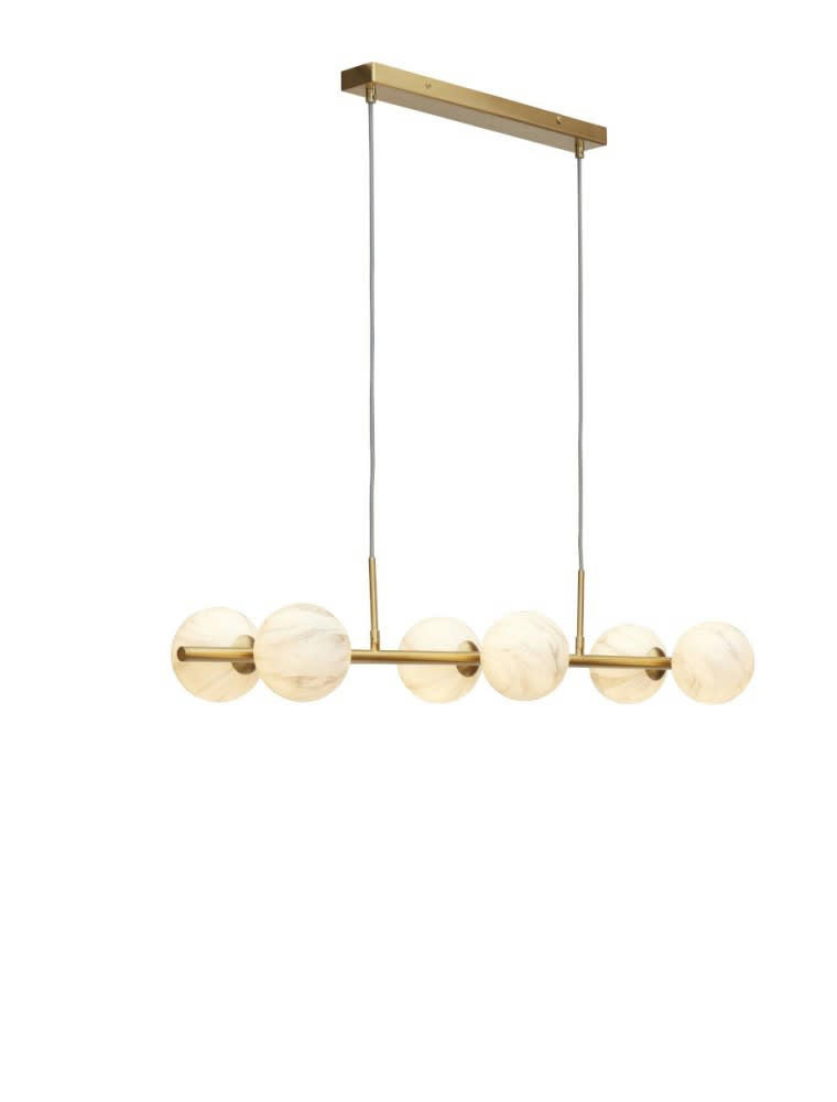 CARRARA - Suspension en fer abat-jour en verre or/verre teint, h. 12cm