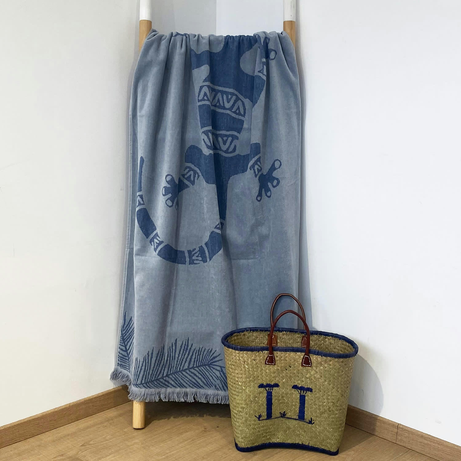 PLAGE - Serviette de plage éponge velours Jacquard Zacapa 90x170