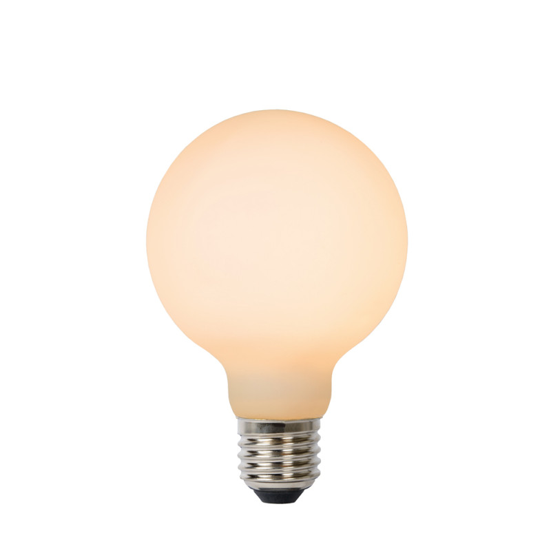 Ampoule opaline à filament LED Bulb E27 8 W Ø 8 cm dimmable LUCIDE