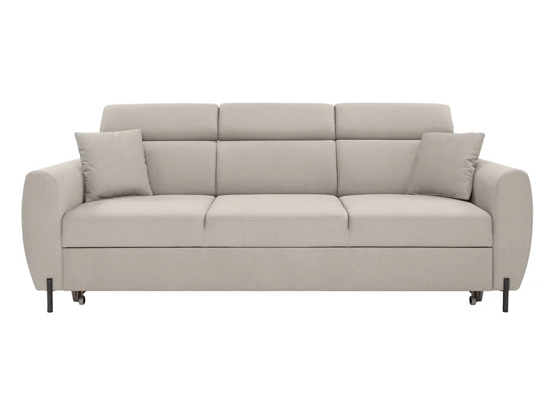 Sofa trzyosobowa Nolio rozkładana z ruchomymi zagłówkami beżowa