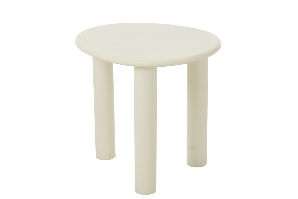 J-Line bijzettafel Bali - hout - wit - small