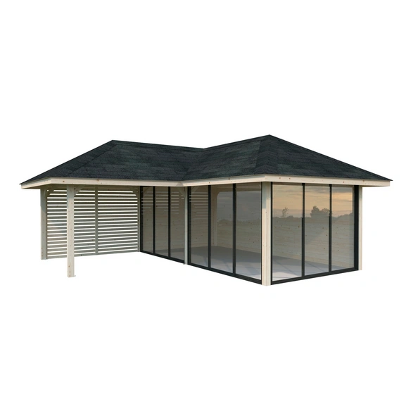 Pavillon »Bianca Set 214 Slide«, BxHxT: 588 x 319 x 588 cm, transparent tauchgrundiert