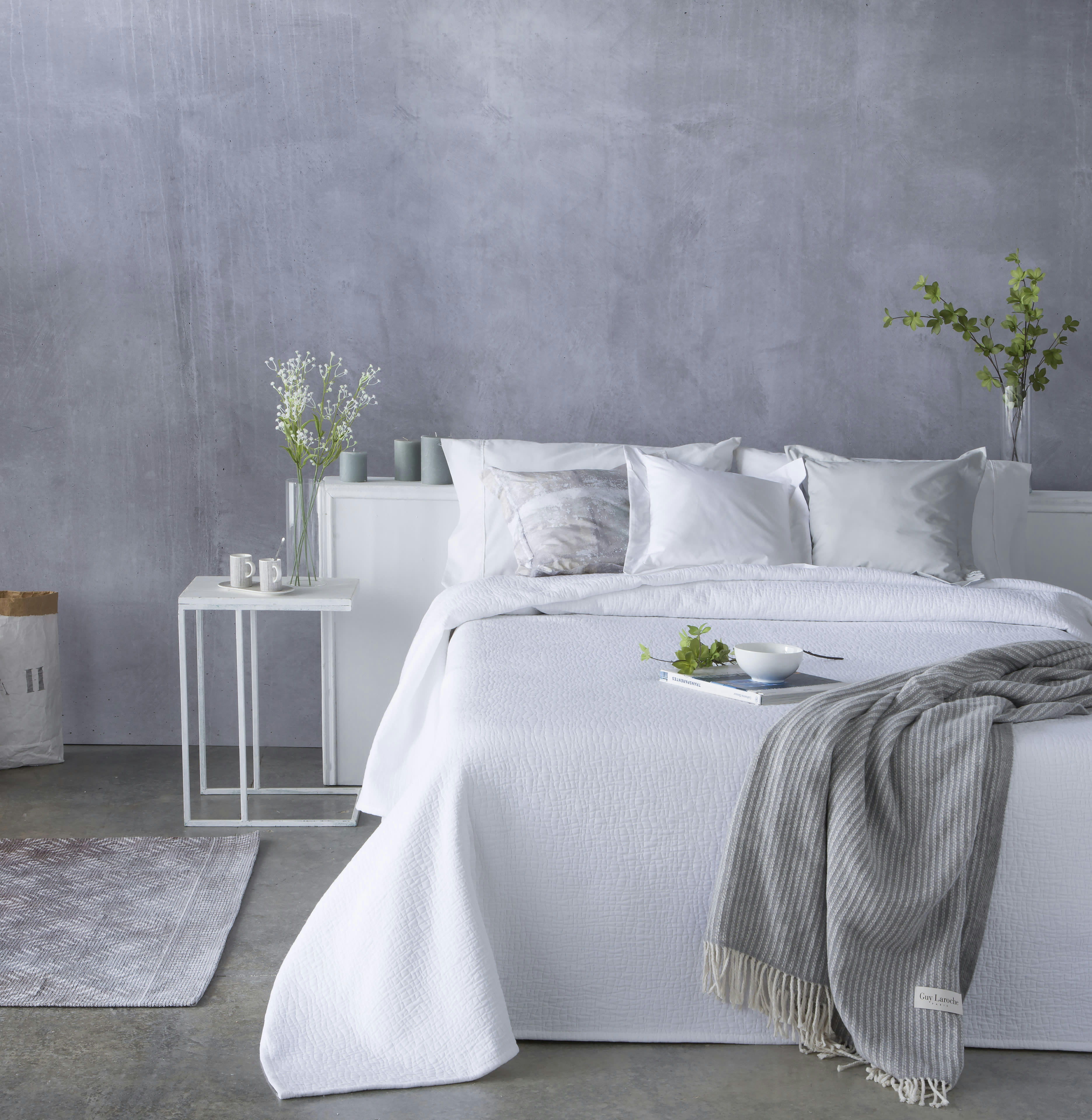 TERRE - Couvre lit en coton beige 180x270