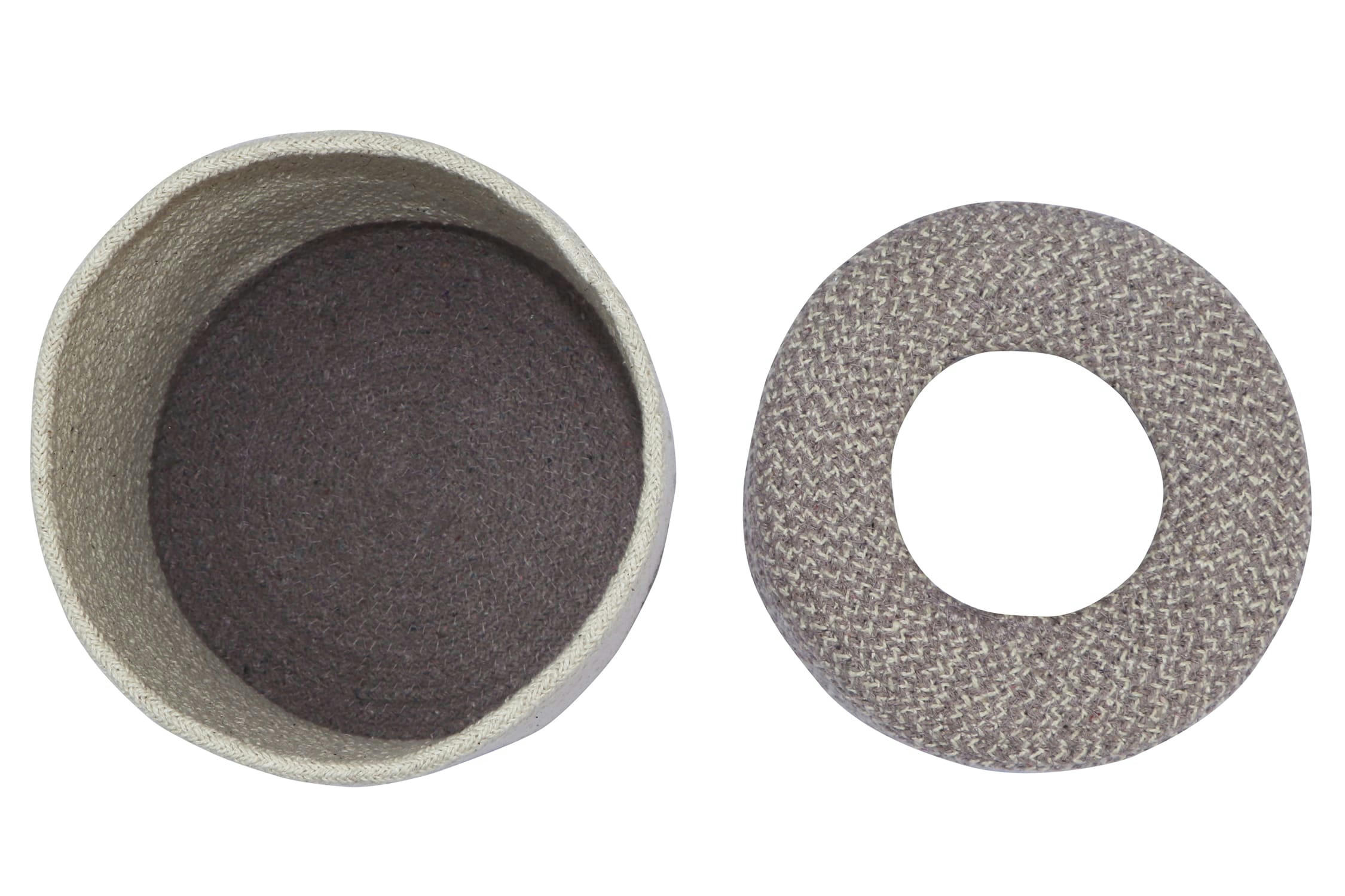 RUGCYCLED - Panier en coton beige Ø20x20