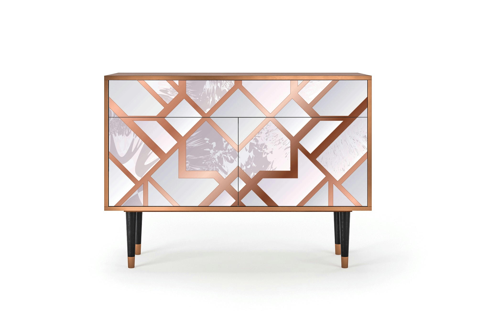 PASTEL FAIRYTALE - Buffet  rose clair 2 tiroirs et 2 portes L 115 cm