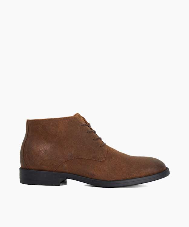 Sainty Brown - Casual Suede Lace Up Boots