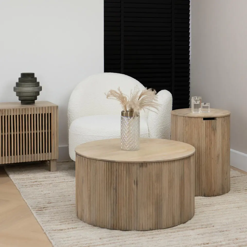 Lewis & Loft Salontafel Lonne - FSC? mangohout -Rond ?70cm - Naturel