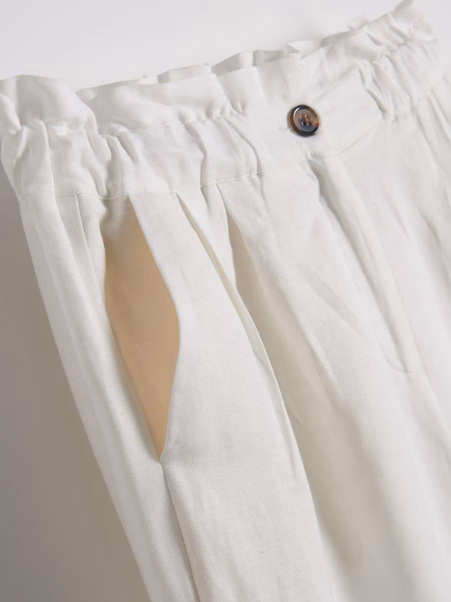 Linen Rich Paperbag Trousers