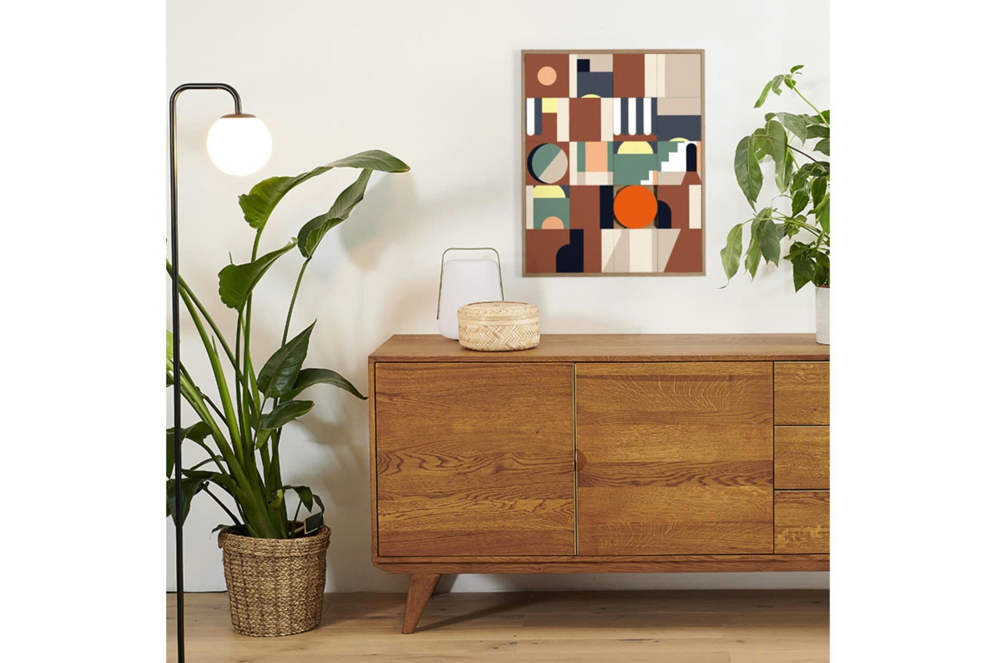 ARIAD - Tableau en bois taquin graphique et coloré 63 x 78